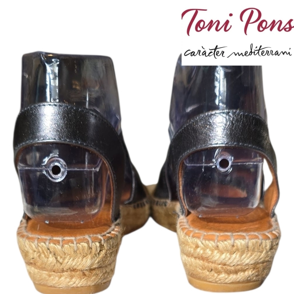 TONI PONS Noelia Espadrille Slip On Metallic Gunmetal Gray 37/6.5 - Picture 4 of 6